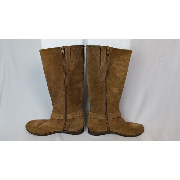 BOC Born sz 8M Riding Boots Brown Suede Leather Buckle Zip Knee High Pirate Boho - Picture 5 of 14